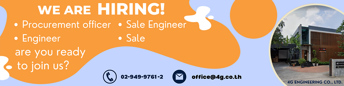 งาน Sales Executive / พนักงานฝ่ายขาย 4G Engineering Co., Ltd.